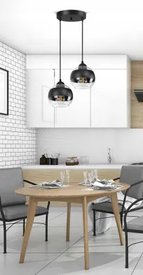 Zdjęcie produktu dla Lampa Wisząca Sufitowa Żyrandol Czarna Szklane Kule Black Belt EZ2 LED E27