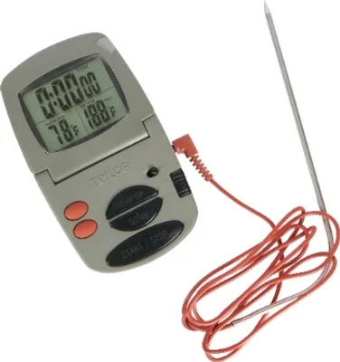 Produktbild von Taylor Pro Digitales Thermometer de Fleischofen, Sensor de Multifunktionales Präzisionsgaren mit Digitalem Timer, geeignet für Fleisch und Grill, Kunststoff/Edelstahl Grau