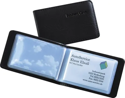 Produktbild von Visitenkartenbox Lederoptik schwarz Packung mit 20 Stück