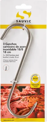 Image de Crochets Boucher Inox Sauvic Acier Inoxydable 18/8, Hygiène Et Durabilité - Sauvic