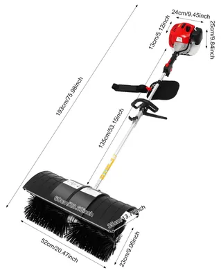 Produktbild von Benzin-Kehrbesen 52 cm³ - Handgeführtes Modell - Leicht - Für Rasen, Kunstrasen, Laub und Schnee