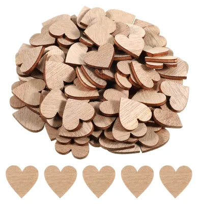 100 Herz-Holzscheiben 2 cm, Paulownia, Bastelherzen