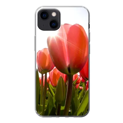 Produktbild von MuchoWow® Handyhülle Schutzhülle Hülle für iPhone 13 Blumen - Tulpen - Sonne Silikon Softcase Handy Hülle - Karteninhaber