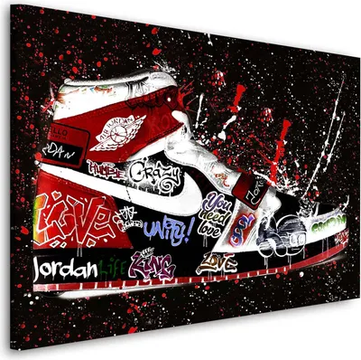 Produktbild von Pop Art Sneakers Wandbild Leinwandbild Deko Kunst XL: 120x80x2cm