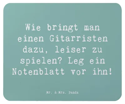 Produktbild von Mr. & Mrs. Panda Mousepad Spruch Gitarren Trick - Meeresbrise - Geschenk, mousematte, Mouse Pad, computer mauspad, mausteppich, Liebe, Musiker, Akustik, Abenteuer, Lernen