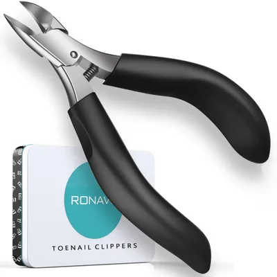 Image de Pince à ongles en acier inoxydable pour ongles incarnés, avec étui en cuir noir