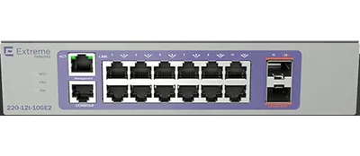 Obrázek produktu pro Extreme networks 220-12T-10GE2, Řízený, L2/L3, Gigabit Ethernet (10/100/1000), Instalace do racku, 1U
