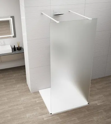 Zdjęcie produktu dla Polysan ESCA WHITE MATT – kabina prysznicowa ze szklanymi ściankami, wolnostojąca, szkło mleczne, 1300 mm