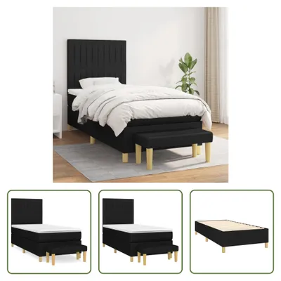 Produktbild von The Living Store Boxspringbett mit Matratze Schwarz 100x200 cm Stoff
