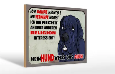 Produktbild von Holzschild Hinweis 30x20cm ich kaufe nichts Mein Hund weiß