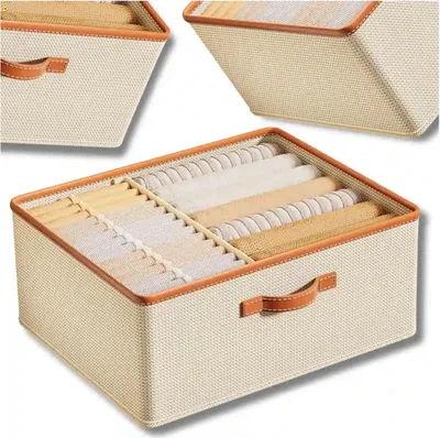 Produktbild von Organizer für die Schublade eines Kleiderschranks, beigefarbener Schrankeinsatz