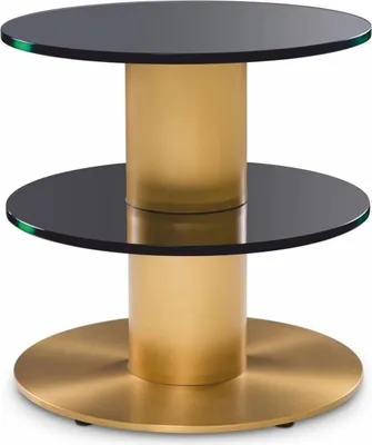 Produktbild von Casa Padrino Luxus Beistelltisch Messing / Schwarz H. 55,5 cm - Wohnzimmer Möbel