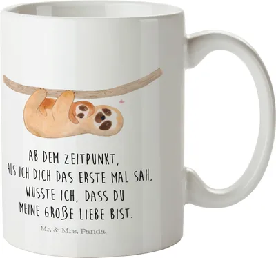 Produktbild von Mr. & Mrs. Panda Plastikbecher Faultier Kind - Weiß - Geschenk, Kindertasse, Mama, Liebe, Trinklernbecher, Pott, Baby, Mutter, Haferl, Schulkind Tasse, Geburt