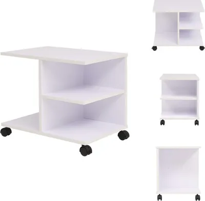 Obrázek produktu pro vidaXL Odkládací stolek s kolečky 50×35×42 cm Bílý - Knihovny a regály
