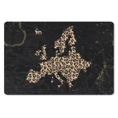 Produktbild von MuchoWow® Schreibtischunterlage Karte - Europa - Pantherdruck 60x40 cm - XXL Mauspad - Großes Mauspad