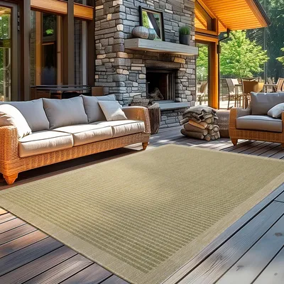 Obrázok produktu pre Carpetsale24 Koberec do interiéru a exteriéru na terasu, balkón a do kuchyne. Vodoodolný, vzhľad sisalu, plochá tkanina, jednofarebný, rozmery: 240 x 340 cm