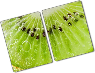Produktbild von Tulup Glas Herdabdeckplatte - 2x40x52 cm - Glaskeramikkochfeld-Abdeckung Spritzschutz Glasabdeckplatte Kochplattenabdeckung und Schneidebrett - Zweiteilig - Essen & Getränke - Kiwi - Grün