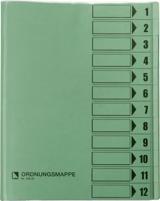 Produktbild von Bene Ordnungsmappe 12 Fächer grün