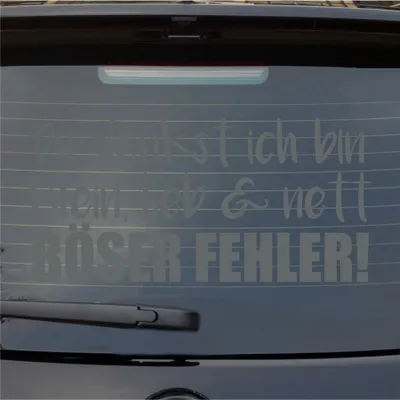 Produktbild von Heckscheibenaufkleber Denkst ich bin klein lieb nett Böser Fehler 54x54 cm Grau Auto Aufkleber Sticker