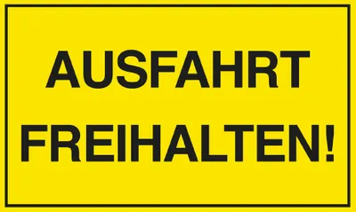 Zdjęcie produktu dla EXACOMPTA  67065B EXACOMPTA Hinweisschild "Ausfahrt freihalten!", gelb/schwarz