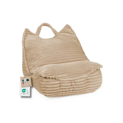 Image de Pouf pour enfants avec poignée - Pouf moelleux KIDS SWEET "Garfield" en tissu Tilias, chambre d'enfant Montessori 58x70x55 cm - marron clair