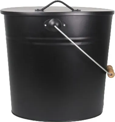 Produktbild von Ascheeimer 24 L für Kamin, Ofen & Grill schwarz 39 x 27 x 35 cm