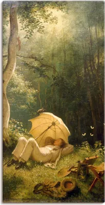 Produktbild von ARTland Leinwandbild Der Maler (Rast im Walde) Größe: 50x100 cm