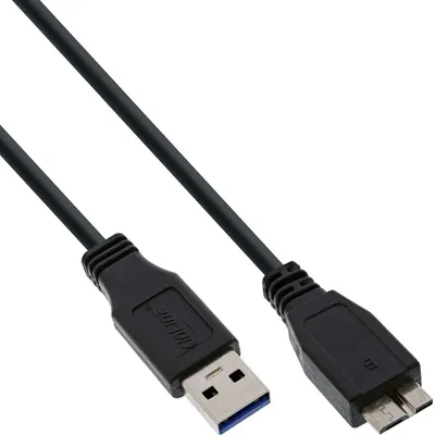 Produktbild von InLine USB 3.2 Gen.1 Kabel, A an Micro B, schwarz, 0,5m, 0,5 m, USB A, Micro-USB B, USB 3.2 Gen 1 (3.1 Gen 1), Stecker/Stecker, Schwarz