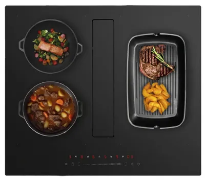 Induktionskochfeld 60 cm mit Dunstabzug, 7200 W, 2 Zonen, FullFlex