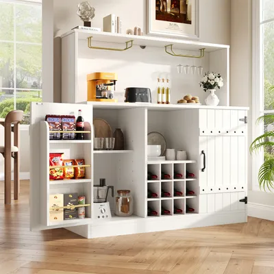 Produktbild von Sideboard, Weinglasregal, modernes Design (120 x 40 x 120 cm)