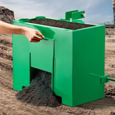 Obrázok produktu pre VEVOR, zásuvná skriňa na záťaž pre traktory, kategória 1, s nosnosťou 363 kg, so štandardnou 2-palcovou prípojkou, oceľová konštrukcia, objem 0,09 m³, možnosť montáže nakladača s posuvnými dverami, zelená farba