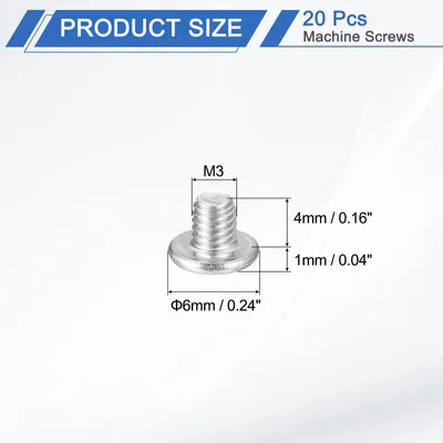 Produktbild von M3-0.5 x 4mm 20 Stš¹ck Phillips Flachkopfschrauben 304 Edelstahl Kreuzschlitz Maschinenschrauben Rundkopf Kreuzschlitzschrauben fš¹r M?belverbindung