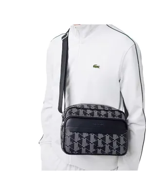 Immagine prodotto di LACOSTE borsa a tracolla borsa a tracolla The Blend Reporter Bag Monogram Noir Gris nero