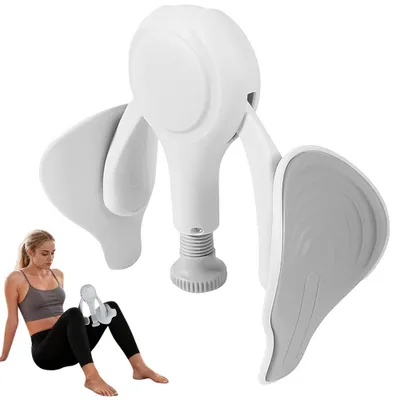 Immagine prodotto di Allenatore per glutei e gambe, allenatore del pavimento pelvico per donne e uomini, allenatore per le gambe, allenatore per i glutei, pressa per le gambe, 20 kg, rotazione a 360°, pieghevole, attrezzo per l'allenamento a casa, attrezzo per il fitness, colore bianco