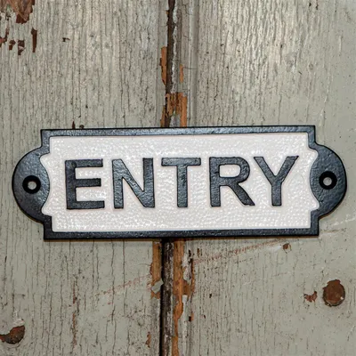 Produktbild von Schild Eisen Gusseisen "Entry" Eingang Türschild