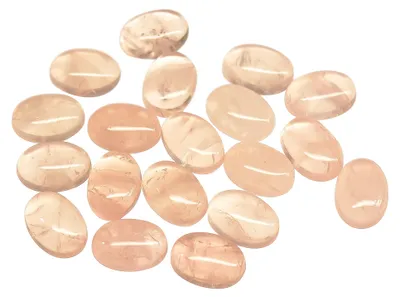 Produktbild von 1 Hochwertige, zarte Rosenquarz Cabochons, 18 x 13 mm