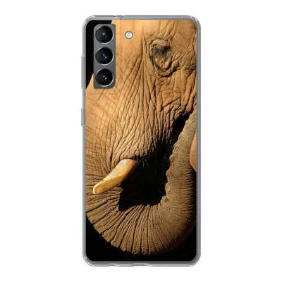 Produktbild von MuchoWow® Handyhülle Schutzhülle Hülle für Samsung Galaxy S21 Elefant - Tiere - Nahaufnahme - Schwarz Silikon Softcase Handy Hülle - Softcase