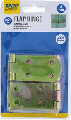 Obrázok produktu pre Sada sklopných pántov KINZO, 4 kusy, 135 x 35 mm, 32 skrutky