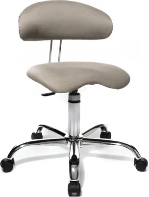 Produktbild von Drehhocker Sitness 40 mit Lehne - sand Universalrollen.