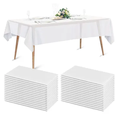 Obrázek produktu pro Jednorázová ubrus, 10 kusů, rozměry 150 x 280 cm, voděodolná, vyrobená z netkané textilie, bílá barva
