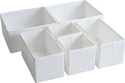 Obrázok produktu pre TYEERS organizér do zásuvky sada 6 bielych zásuviek s podstavnými doskami