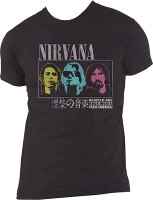 Image de Nirvana - "Japan " T-shirt homme/femme unie RO3616 (S) (Noir)