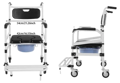 Obrázek produktu pro Sprchová komoda pro vozíčkáře, přenosný design, vylepšené bezpečnostní prvky, černá