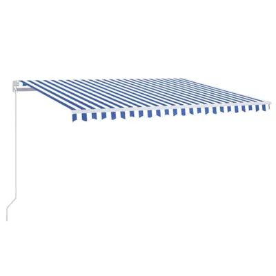 Image de vidaXL Store manuel rétractable 400x350 cm bleu et blanc