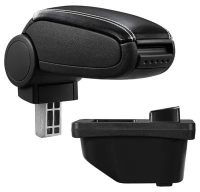 Productafbeelding van Armleuning, middenconsole, lederen bekleding, zwart/wit, voor Peugeot 308 I vanaf 2007