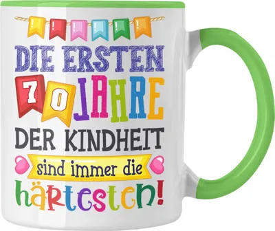 Produktbild von Trendation - 70. Geburtstag Tasse Geschenk Lustig Spruch Oma Opa Geschenkidee 70er (Grün)