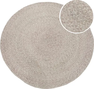 Produktbild von AXI Corfu Outdoor-Teppich in Beige Rund | Runder Gartenteppich für draußen / drinnen | Außenteppich für Garten / Balkon / Terrasse 180x180cm / Dicke: