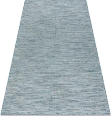 Produktbild von Teppich SISAL PATIO 3075 Diamanten flach gewebt - wasserblau Blau 117x170 cm
