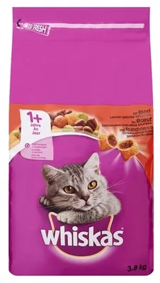 Obrázok produktu pre Whiskas 3,8kgx3 Adulte 1+ Bœuf
