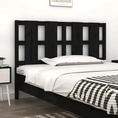 Produktbild von "2026 Promotion" Kopfteil moderne - Schwarz 125,5x4x100 cm Massivholz Kiefer - Bettkopfteil CC28345